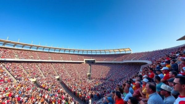 Crowd at Qatar National Day Parade 2025 enjoying the event under a blue sky.