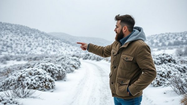 Man discussing how to make your own ice melt, winter setting.