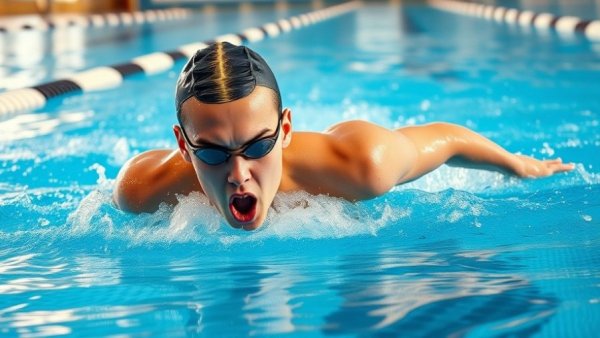 Lisa Angiolini in action during 200 Breaststroke Record