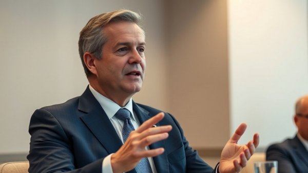 Man discussing Vineyard Wind ruling at a formal meeting.