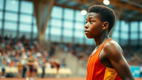 Young sprinter showcasing potential on track, future of US sprinting.