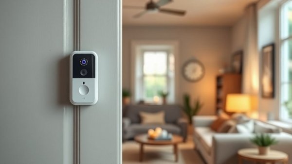 Smart home sensor in a cozy living room in Charlotte, affordable upgrades.
