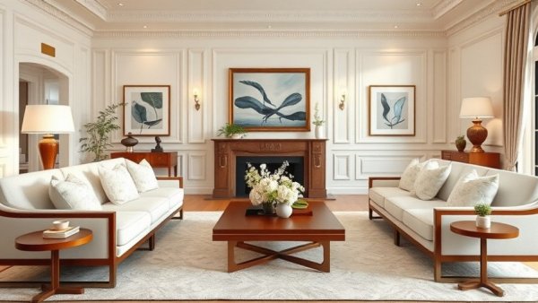 Modern luxury mansion living room in Chiang Mai with elegant decor.