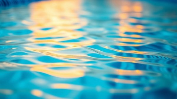 Close-up of swimming pool lane at UCLA swim meet.