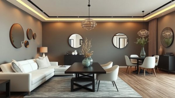 Decorative ideas for a combined small living and dining room.