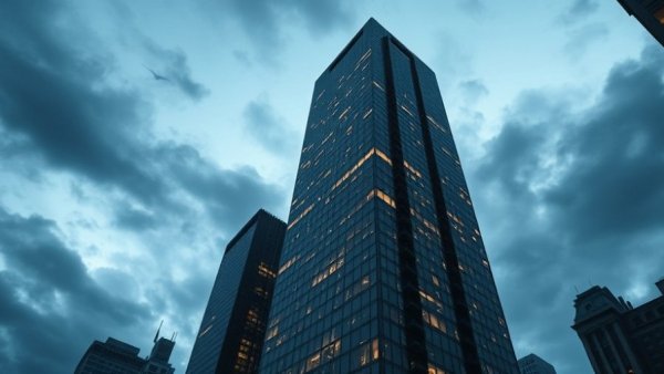 Modern skyscraper at dusk symbolizing clean energy partnership