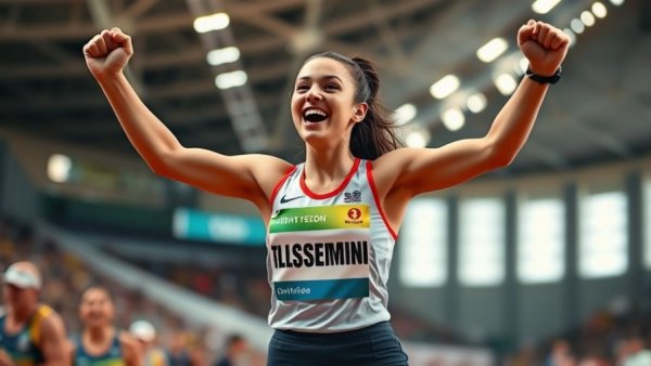 Doris Lemngole celebrates breaking collegiate 3000m record in jubilant victory.