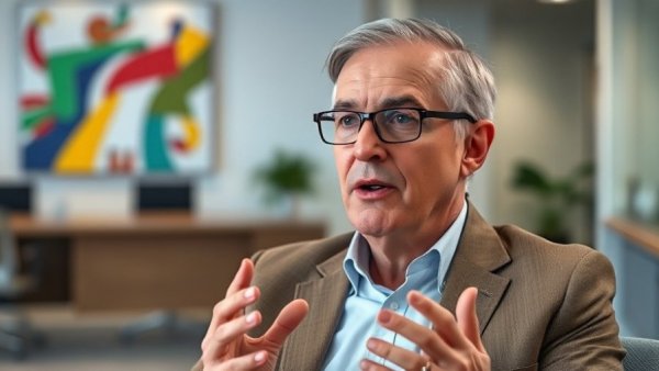 Man discusses becoming a naturalized U.S. citizen indoors