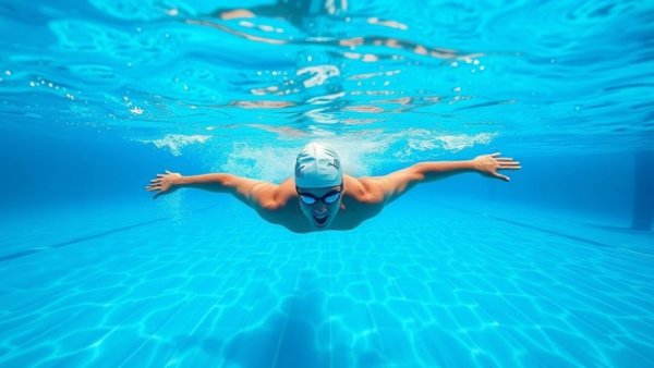 Freestyle swimming body position techniques showcased underwater.