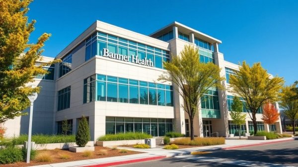 Exterior of modern healthcare building with Banner Health logo.