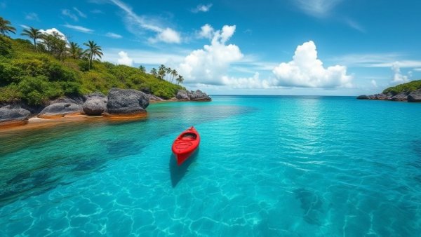 Kayak on tranquil waters near Thailand hidden islands.