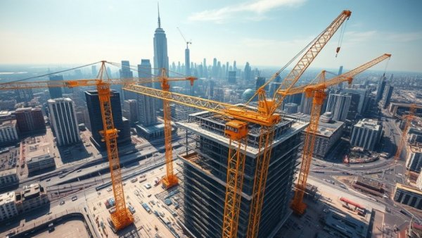 Aerial view of construction site promoting Stop Work Authority.