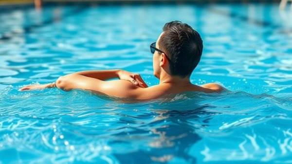 Swimmer adjusting shoulder position for comfortable catch in pool.