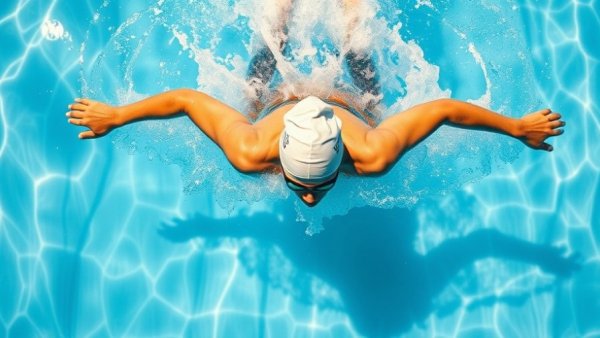 Swimmer demonstrating the importance of body position in athletics.