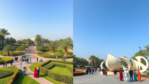 Vibrant public spaces in Qatar showcasing everyday conveniences.