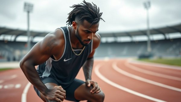 Determined athlete on track showcasing why adjustments matter.