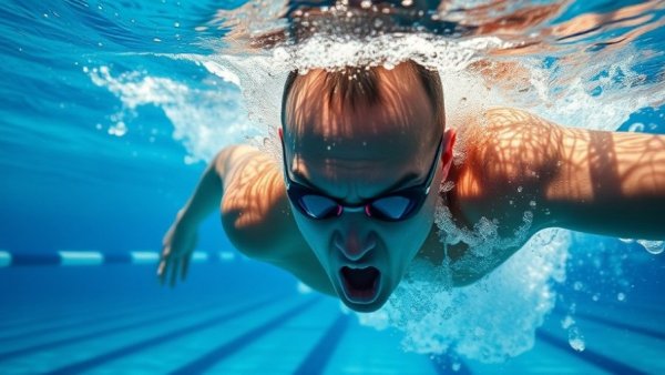 Underwater swimmer refining technique to double your power in swimming.