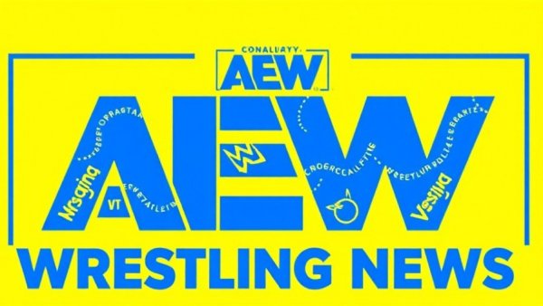 AEW Wrestling News logo with distinctive typography on yellow background.