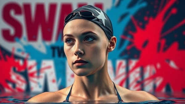 Swimmer Regan Smith picturing mental focus in sports.