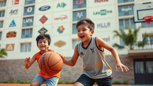 Children playing basketball outdoors during Qatar National Sport Day 2026.