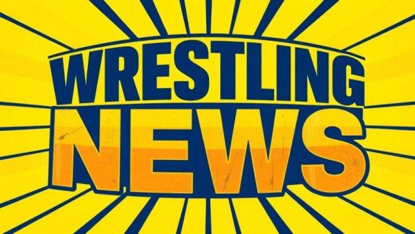 Vintage wrestling news logo with vibrant yellow background for WWE RAW injury updates.
