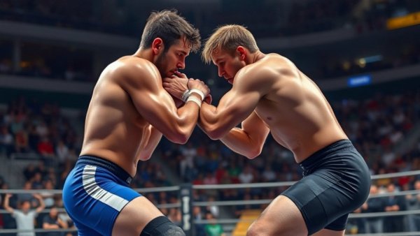 Big Move Monday wrestling match action with dynamic moves.