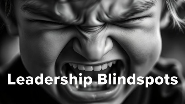 Child expressing anger with leadership blindspots text.