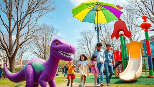 Collage of family spring break destinations with colorful attractions and vibrant outdoor settings.