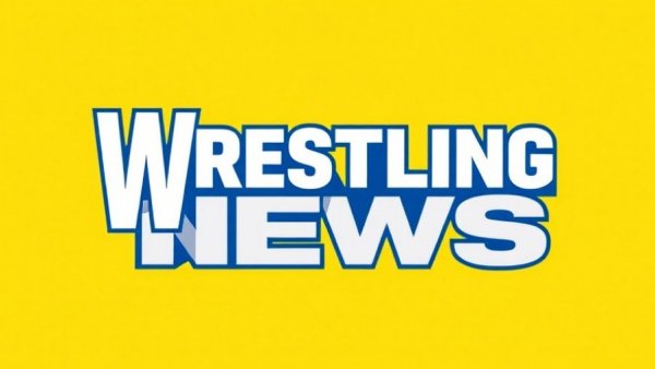 Bold wrestling news logo with vibrant yellow background.