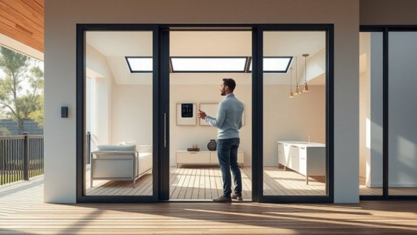 Modern home entrance showcasing smart home innovations