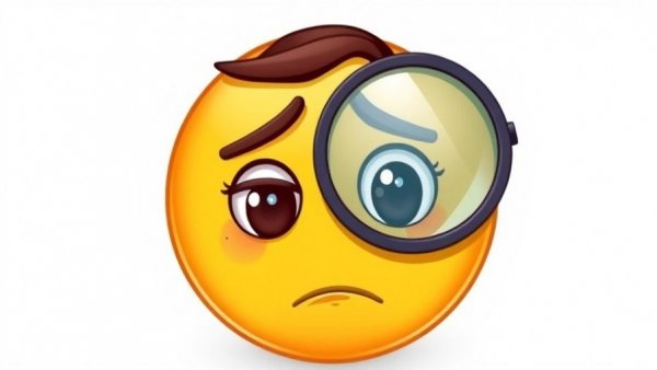 Confused emoji examines with monocle for better movement cues
