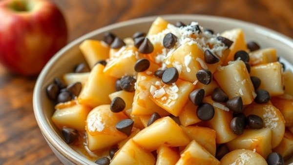 Caramel deLites Apple Salad with chocolate chips and coconut.