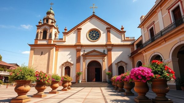 Colonial church in Savannakhet, a best thing to do in Laos in March.