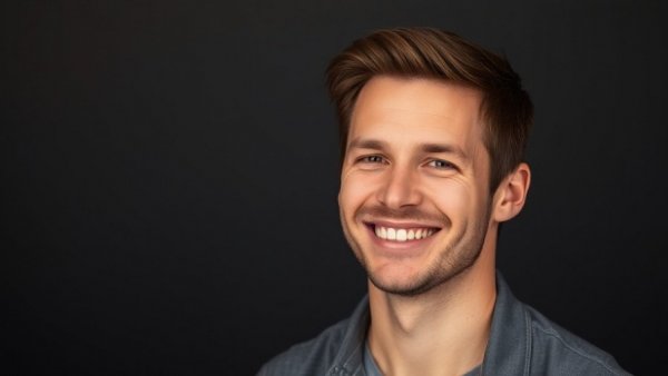 Casual portrait of smiling man with neutral background.