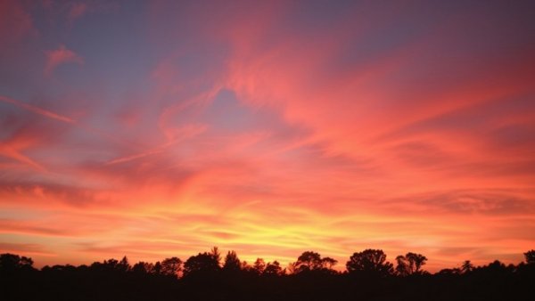Revamp your Evening Routine: Vibrant sunset with silhouetted trees.