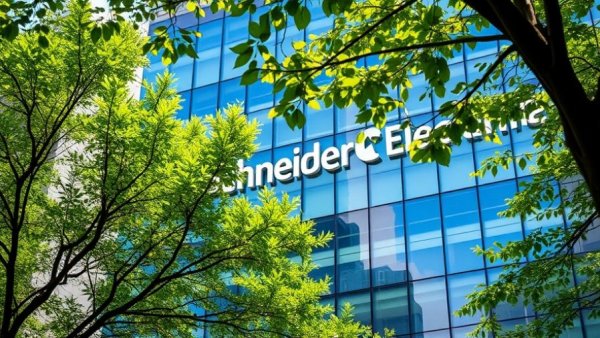 Modern Schneider Electric building symbolizing data centers growth.