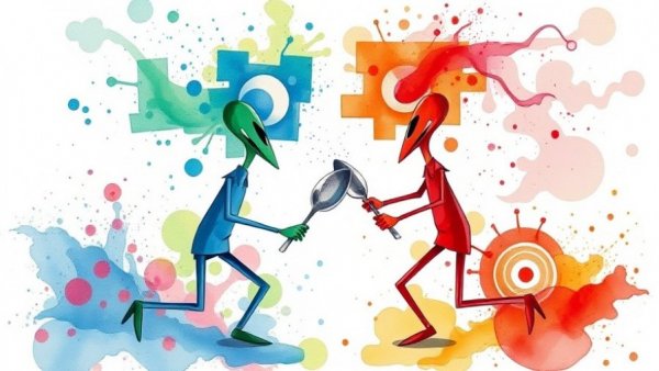 Artistic depiction of trivial conflicts with people.