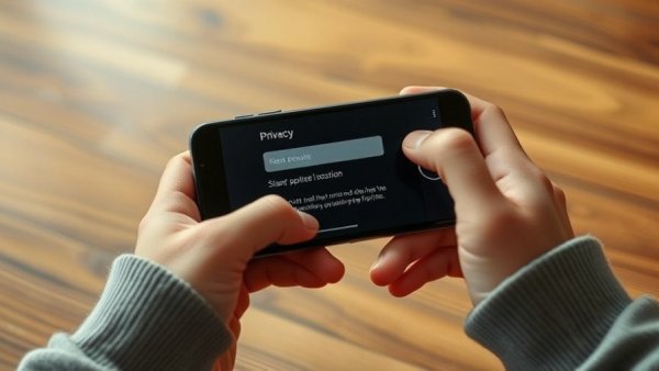 Person adjusting privacy settings on smartphone; spring clean your devices.