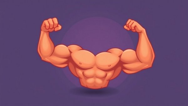 Illustration of a flexing arm emoji to level up your bodyweight workout.