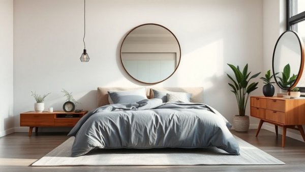 Modern bedroom with elegant gray duvet covers for bedroom refresh.
