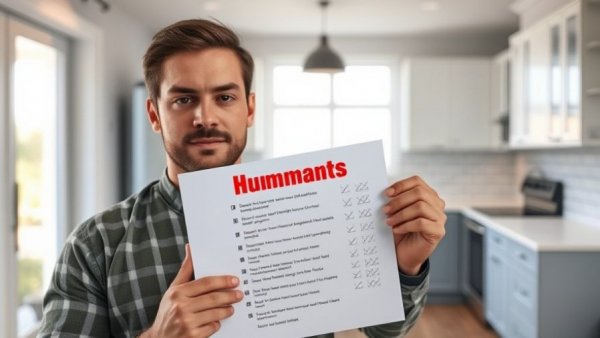 Casual man showing crossed-out home automations list.