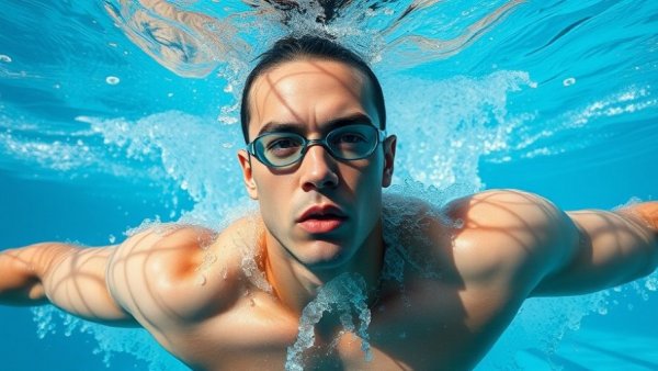 Swimmer practicing freestyle underwater, Swim Faster in 6 Days.