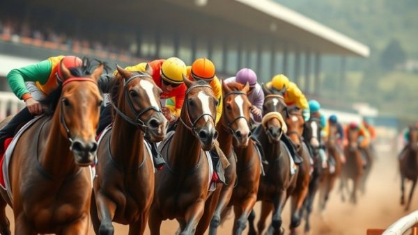 Dynamic horse race depicting speed and action, related to positive ways to say no.
