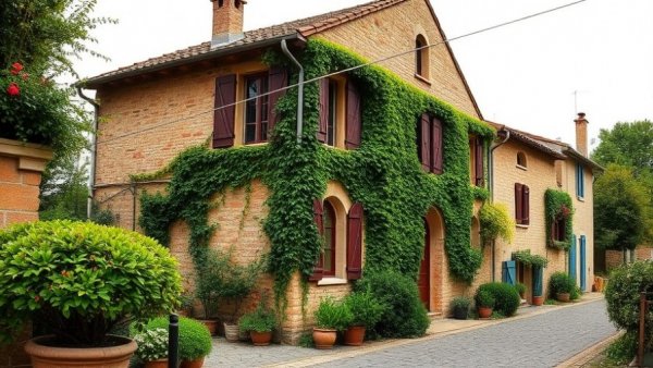 Charming Provencal house, a hidden gem with rustic allure and vibrant greenery.