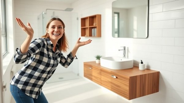 Innovative alternative to traditional bathroom vanities: modern floating design.