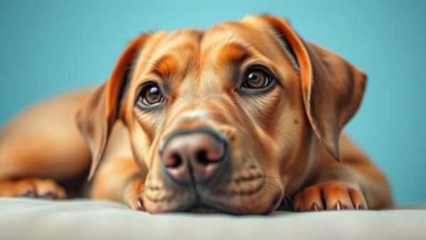 Thoughtful brown dog contemplating benefits of respect in leadership.