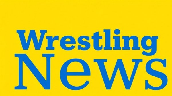 Latest wrestling news logo on yellow background.