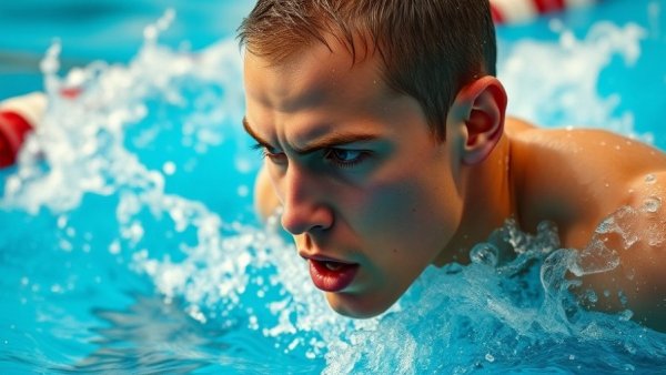 Grousset Fly Double Lausanne swimmer in dynamic pool action.