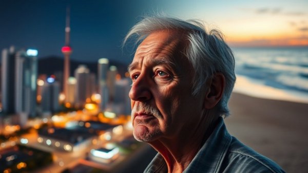 Retiree choosing between vibrant Pattaya and serene Bang Saray beach.