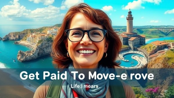 Countries That Will Pay You to Relocate: Travel collage with woman and scenic views.